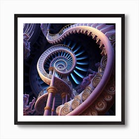 Trippy Spiral Staircase, DMT Art Print