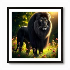 Black Lion Art Print