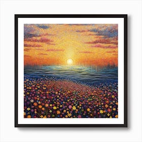 Sunset In The Meadow 3 Art Print