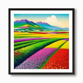 Beauty Field Of Flowers Art Print