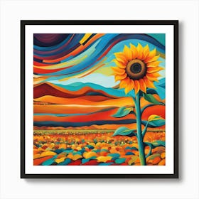Abstract -Sunflower Art Print