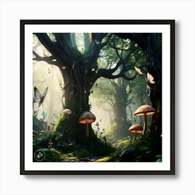 Mushroom Forest 1 Art Print