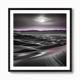 Sand Dunes At Night Art Print