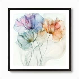 Pastel X Ray Icm Flowers 11 Poster