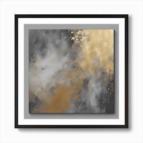 Abstract Gold And Silver Painting Art Print