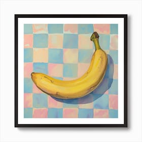 Banana Pastel Checkerboard 4 Art Print