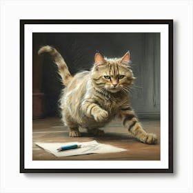 Cat Drawing 1 Art Print