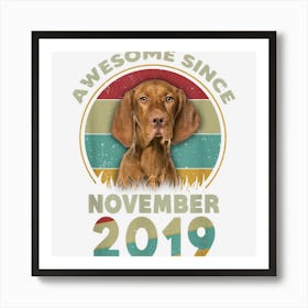 Awesome Since May 2019 3nd Birthday Gifts Dog Lovers Art Print