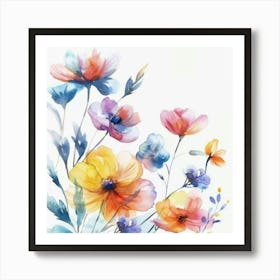 Watercolor Flowers 44 Art Print