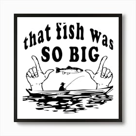 Fish Nature Fishing Comic Fisherman Funny Cartoon Show Off Boast Brag Art Print