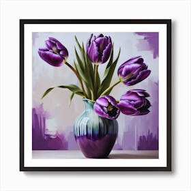 Purple Tulips Art Print