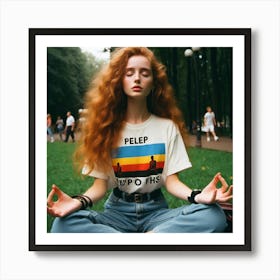 Girl In Yoga Pose Art Print