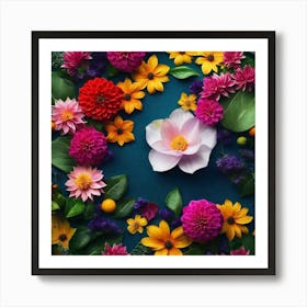 Colorful Flowers - Flower Stock Videos & Royalty-Free Footage Art Print