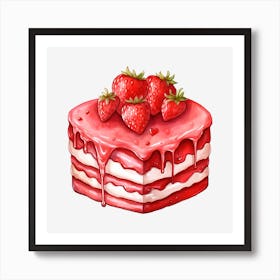 Strawberry Cake 22 Art Print