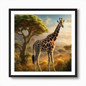 Giraffe In The Jungle Art Print