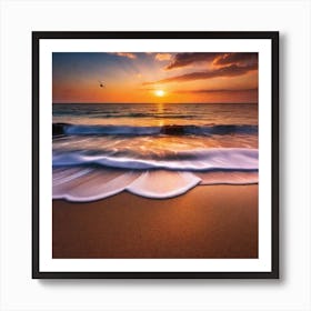 Sunset On The Beach 422 Art Print