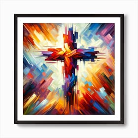 Abstract Cross Of Christ Art Print