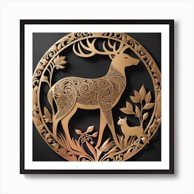 Deer In A Forest , simple, good looking, creative wall art Art Print