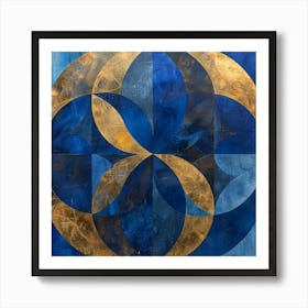 Blue And Gold Art Print