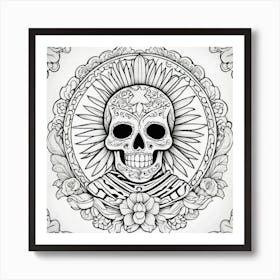 Day Of The Dead Skull 60 Art Print