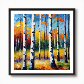 Birch Trees In Autumn 15 Art Print