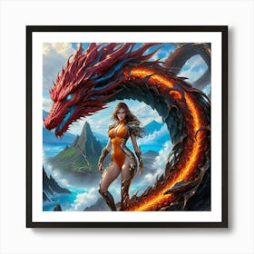 Girl With A Dragon nvg Art Print