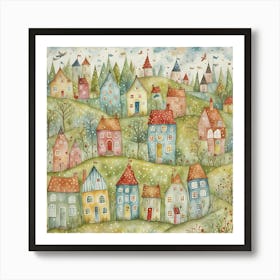 Christmas Village 2 Art Print