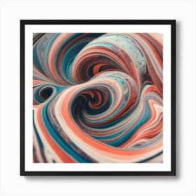 Close-up of colorful wave of tangled paint abstract art 7 Art Print