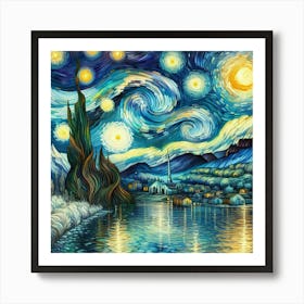 Van Gogh's Starry Night painting Art Print