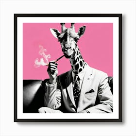 business giraffe Art Print