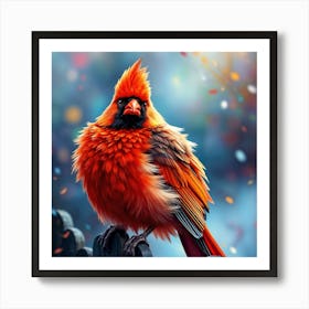 Cardinal Bird Ai Art Print