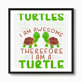 Aquatic Tortoise Sea Turtle Ocean Marine Biologist Art Print