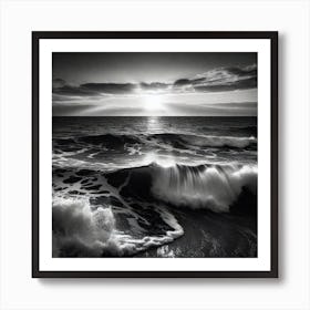 Black And White Seascape Art Print