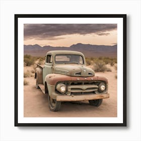 Old Truck In The Desert Poster