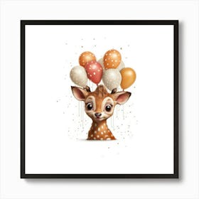 Deer With Balloons 1 Poster