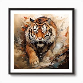 Tiger Running Art Print