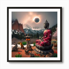 Buddha Eclipse Art Print