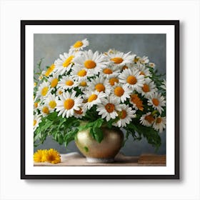 Daisies In A Vase Art Print