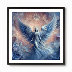 Majestic Warrior Angel In Decoration Color Paint 1 Art Print