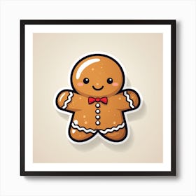 Gingerbread Man Vector Illustration Art Print