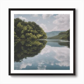 Reflection Of Trees In A Lake Art Print