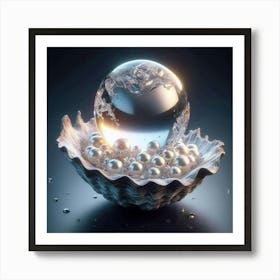 Pearls In A Shell Art Print