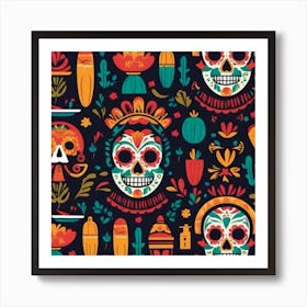 Mexican Skulls 9 Art Print