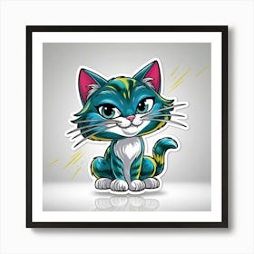 Cartoon Cat Art Print