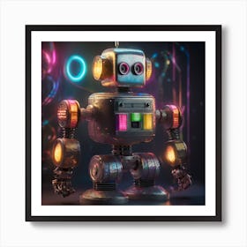 Retro Robot Art Print