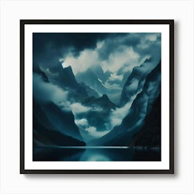 Dark Mountain Landscape Art Print