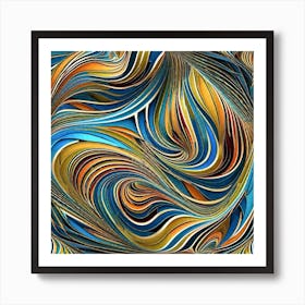 Abstract Wavy Pattern Art Print