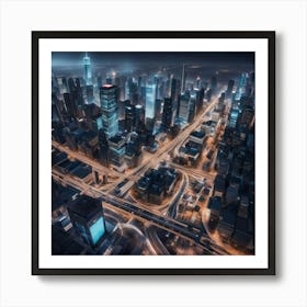 New York City At Night Art Print