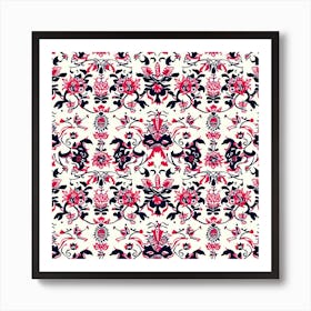 Aster Bloom London Fabrics Floral Pattern 1 Art Print
