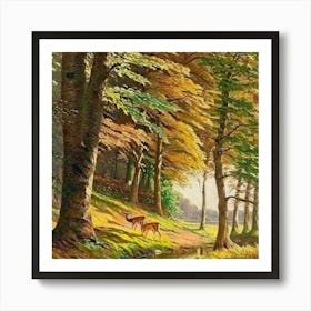 Deer In The Woods 1 Art Print